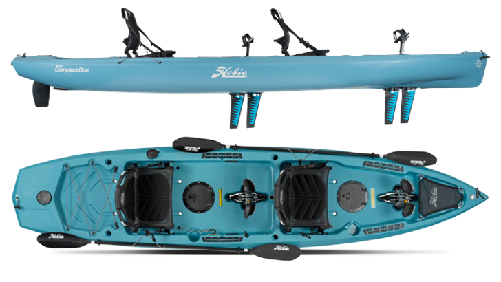 HOBIE MIRAGE COMPASS DUO İKİ KİŞİLİK PEDALLI KANO Mavi